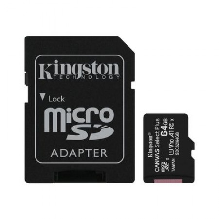[26552] Kingston MicroSD Canvas Select Plus Memory Card 64GB ADAP Class10