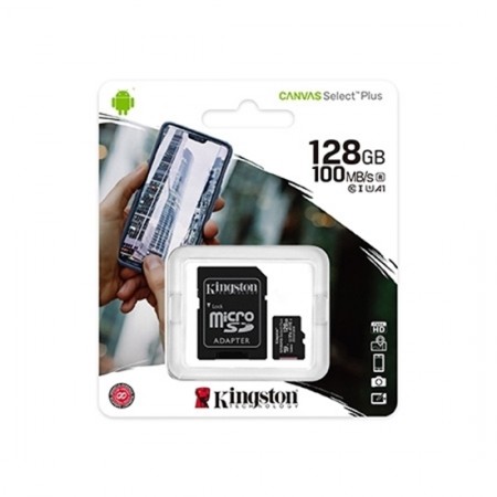 [28022] Kingston MicroSD Canvas Select Plus Memory Card 128GB ADAP Class10