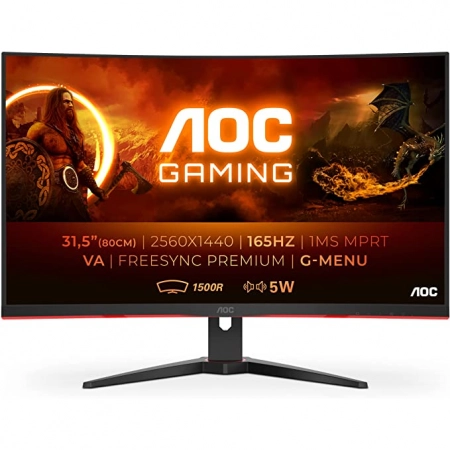 [30695] 31.5" AOC CQ32G2SE QHD 165Hz Curved Gaming Display